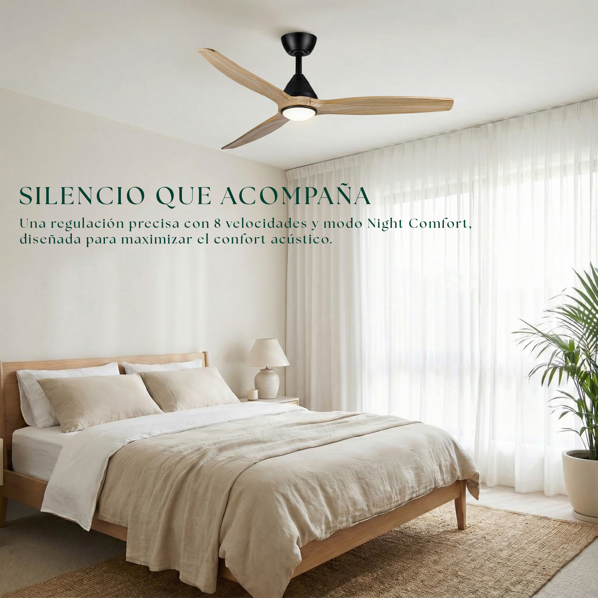 Dolomiti Ventilador de Techo Madera (132 cm / 112 cm)