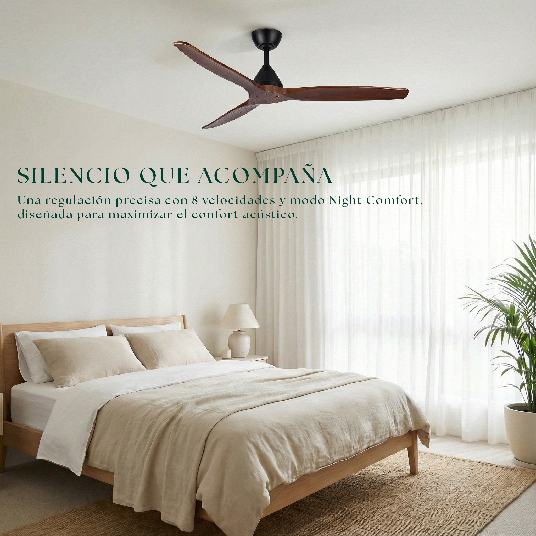 Dolomiti Ventilador de Techo Madera (132 cm / 112 cm)