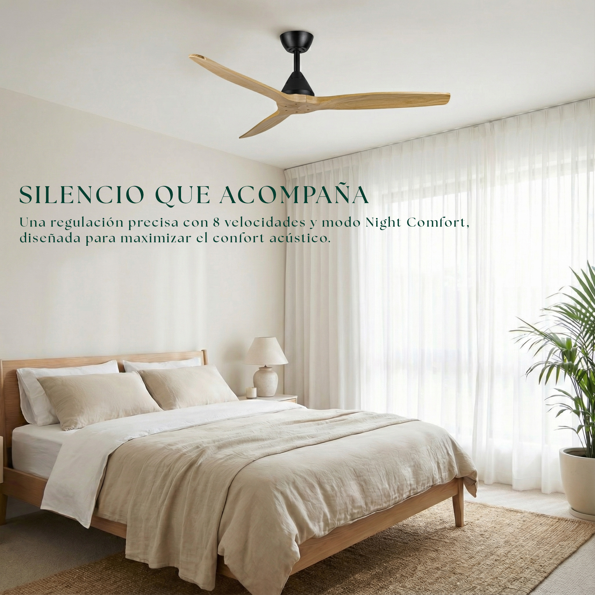 Dolomiti Ventilador de Techo Madera (132 cm / 112 cm)
