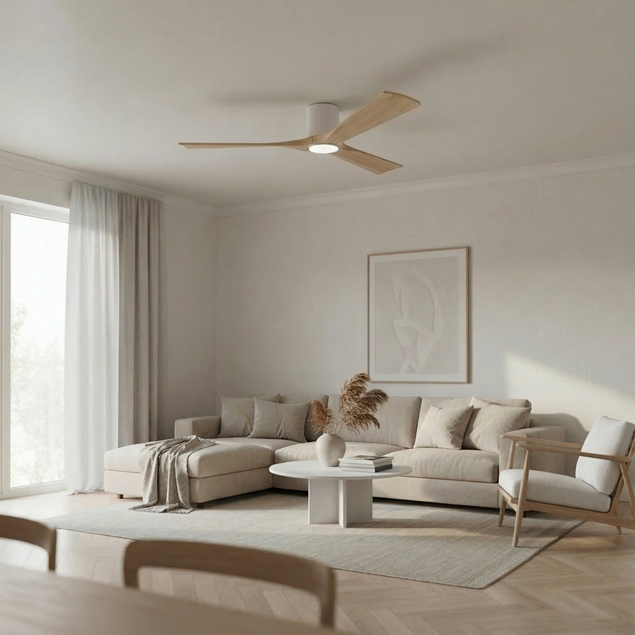 Etoile Ventilateur de Plafond en Bois (132 cm / 112 cm)