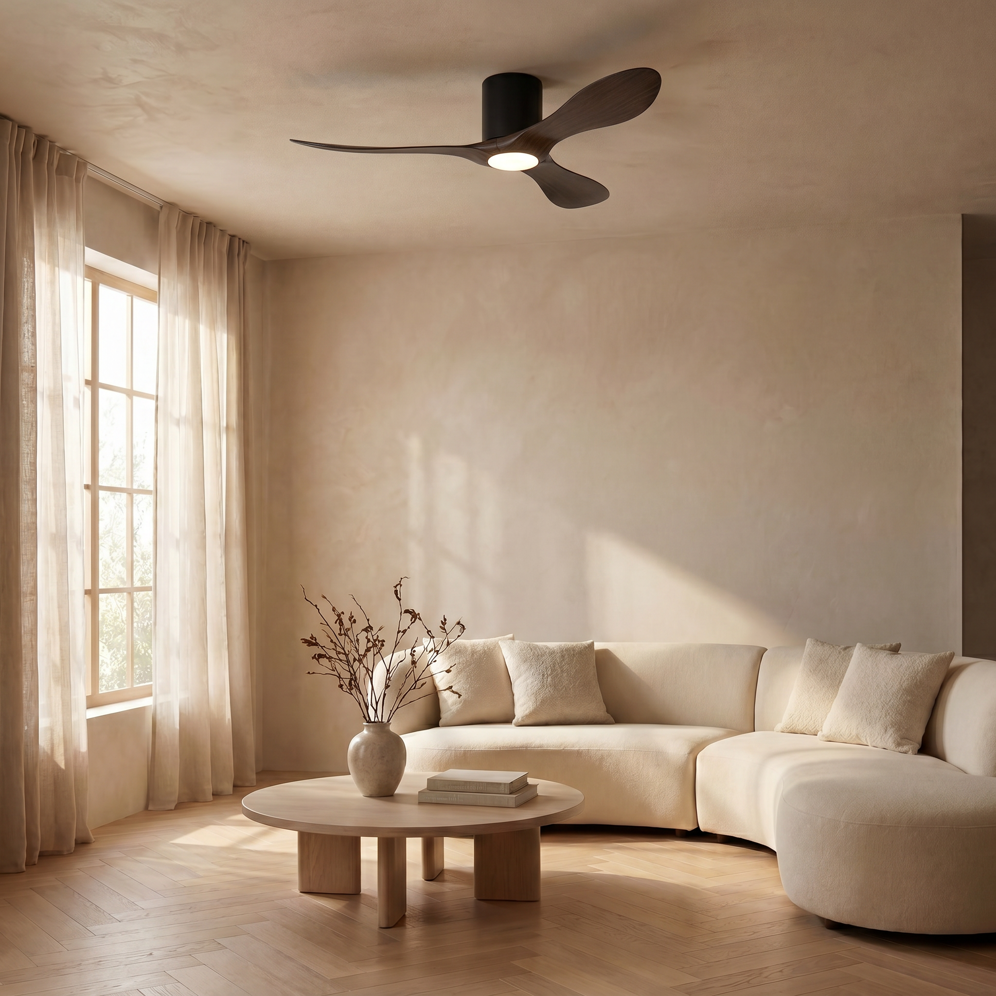 Binibeca Ventilateur de Plafond 112 cm (7–20 m²) – 3 Pales en ABS