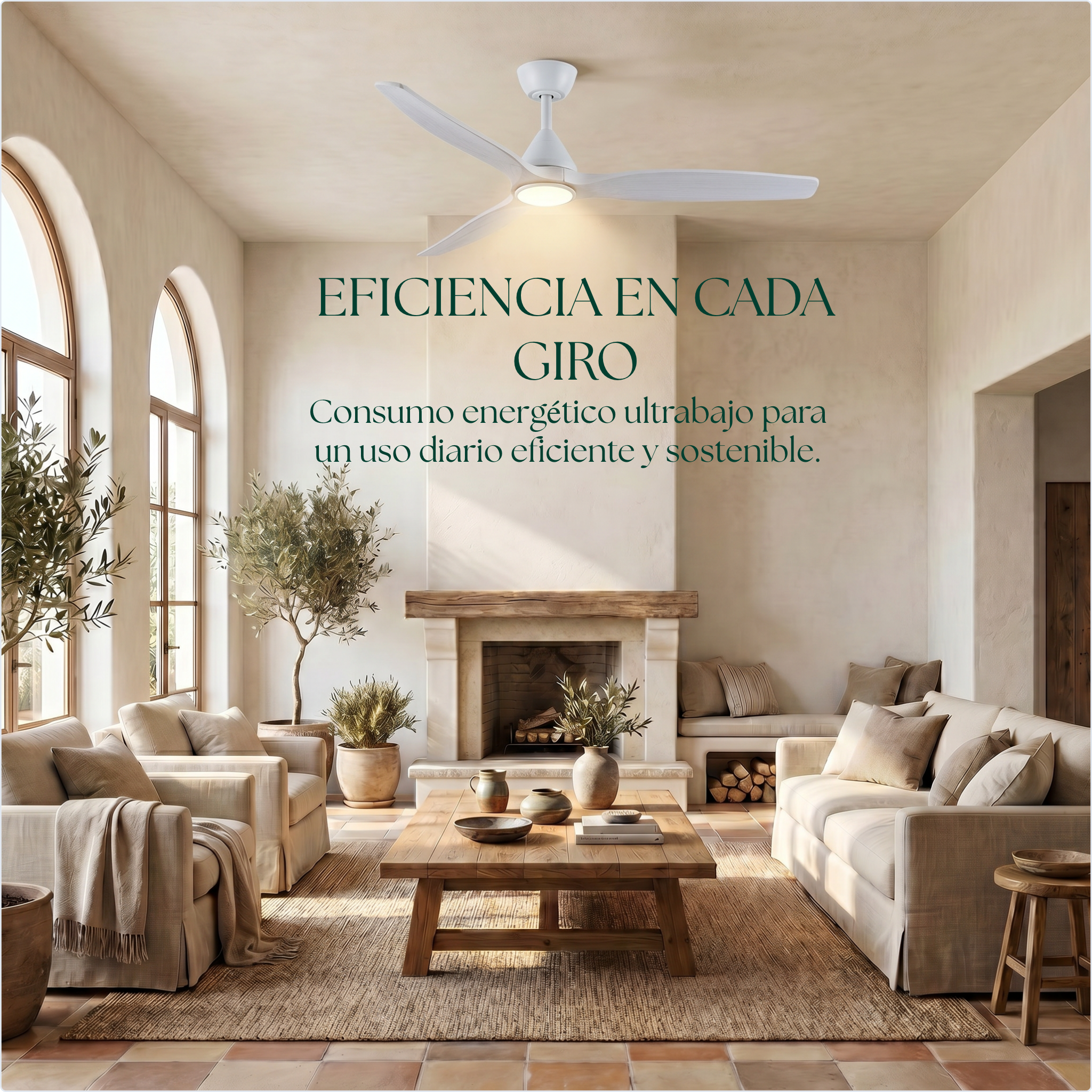 Dolomiti Ventilador de Techo Madera (132 cm / 112 cm)