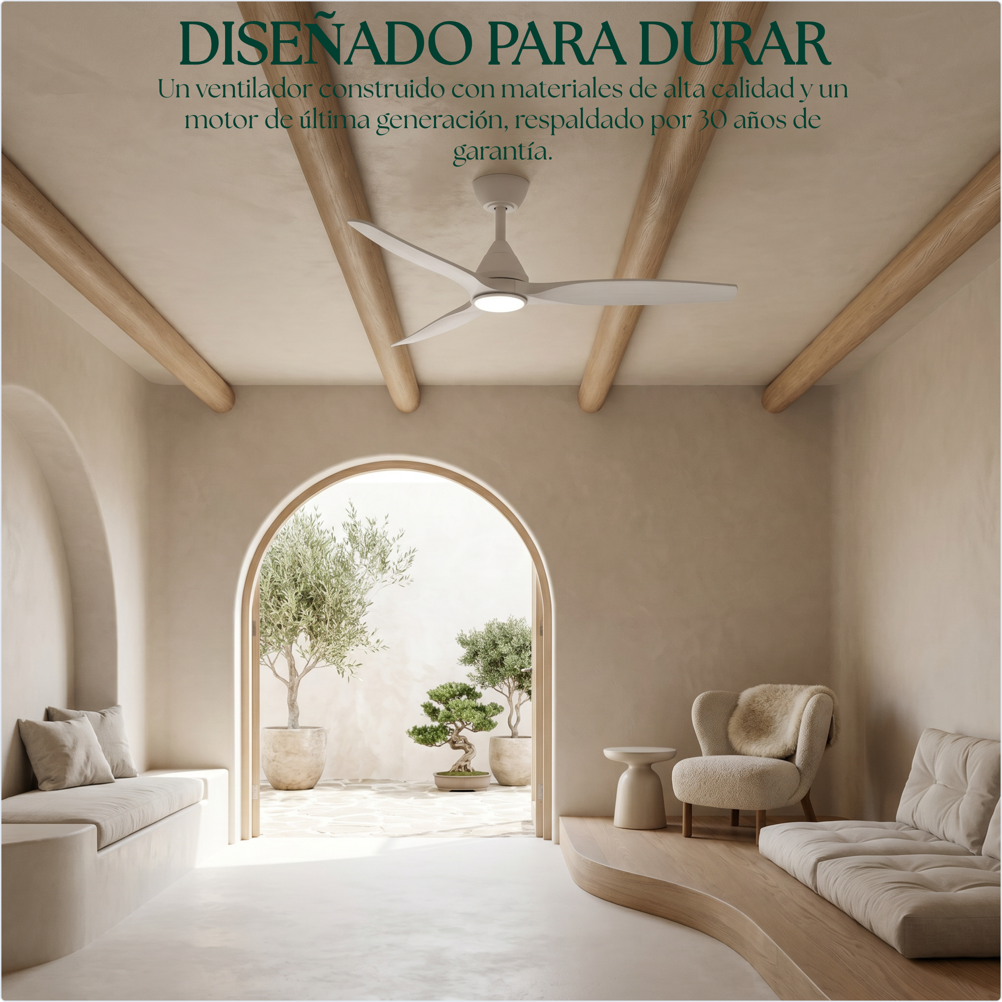Dolomiti Ventilador de Techo Madera (132 cm / 112 cm)