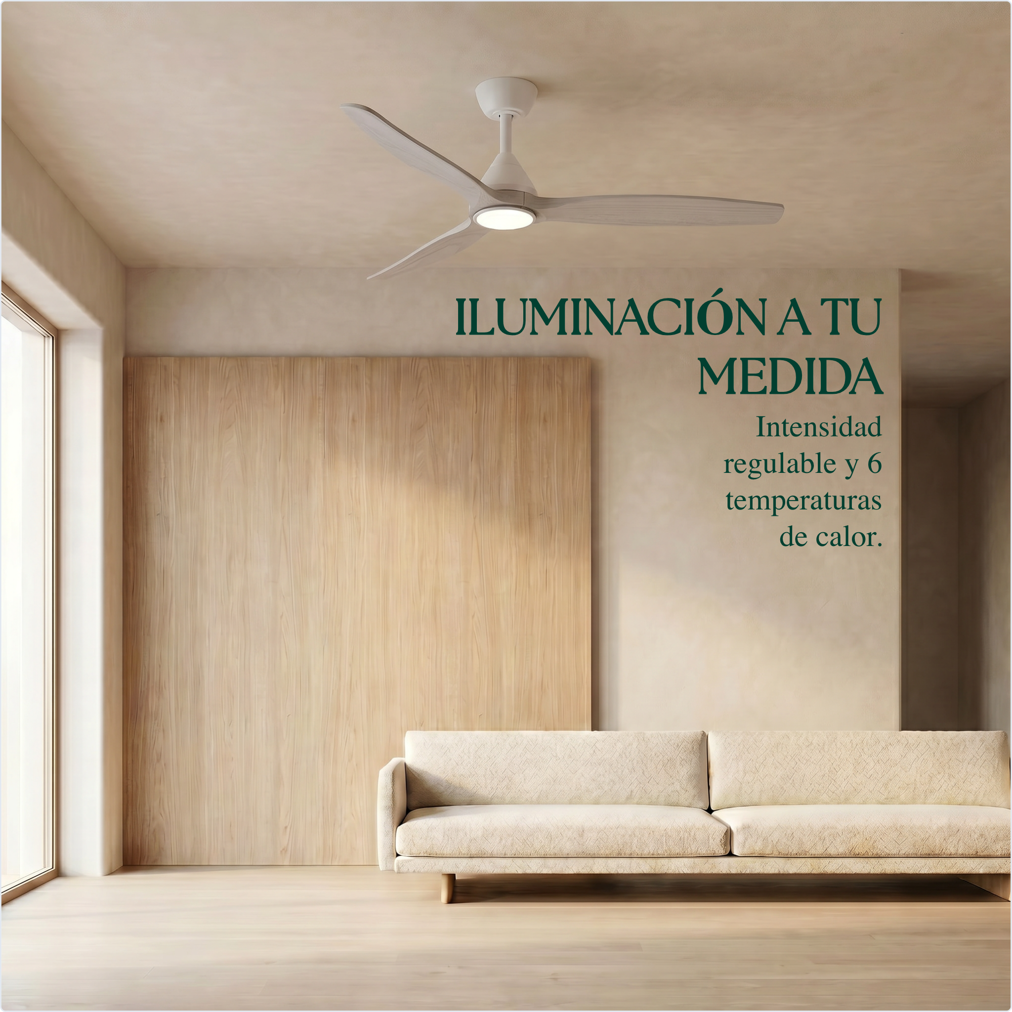Dolomiti Ventilador de Techo Madera (132 cm / 112 cm)