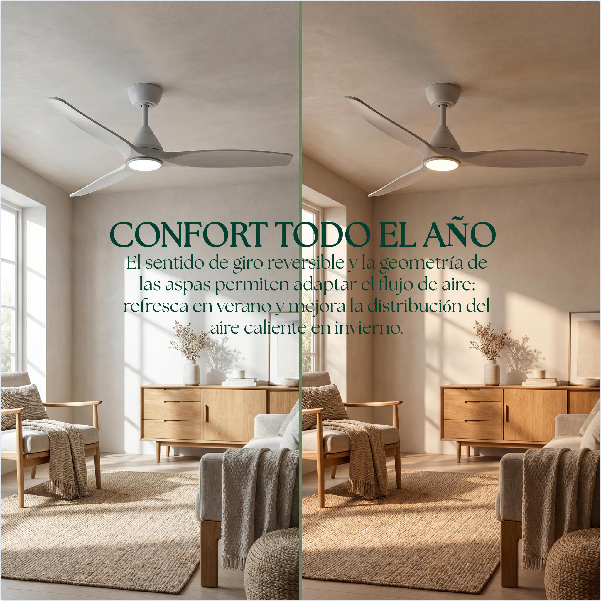 Dolomiti Ventilador de Techo Madera (132 cm / 112 cm)