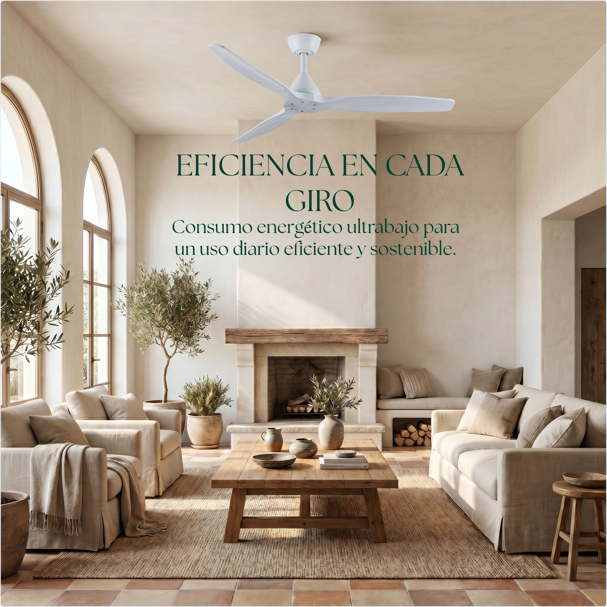 Dolomiti Ventilador de Techo Madera (132 cm / 112 cm)
