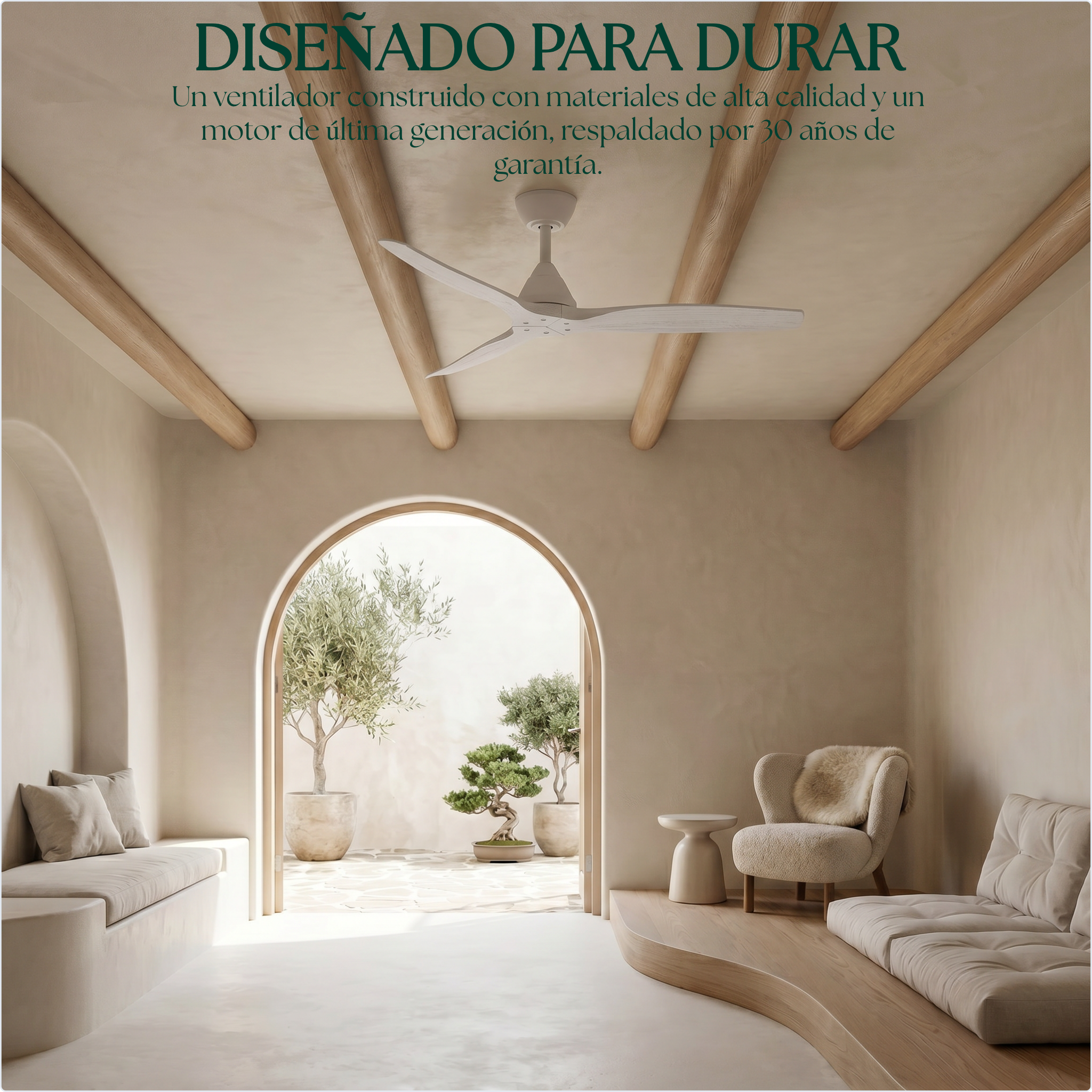 Dolomiti Ventilador de Techo Madera (132 cm / 112 cm)