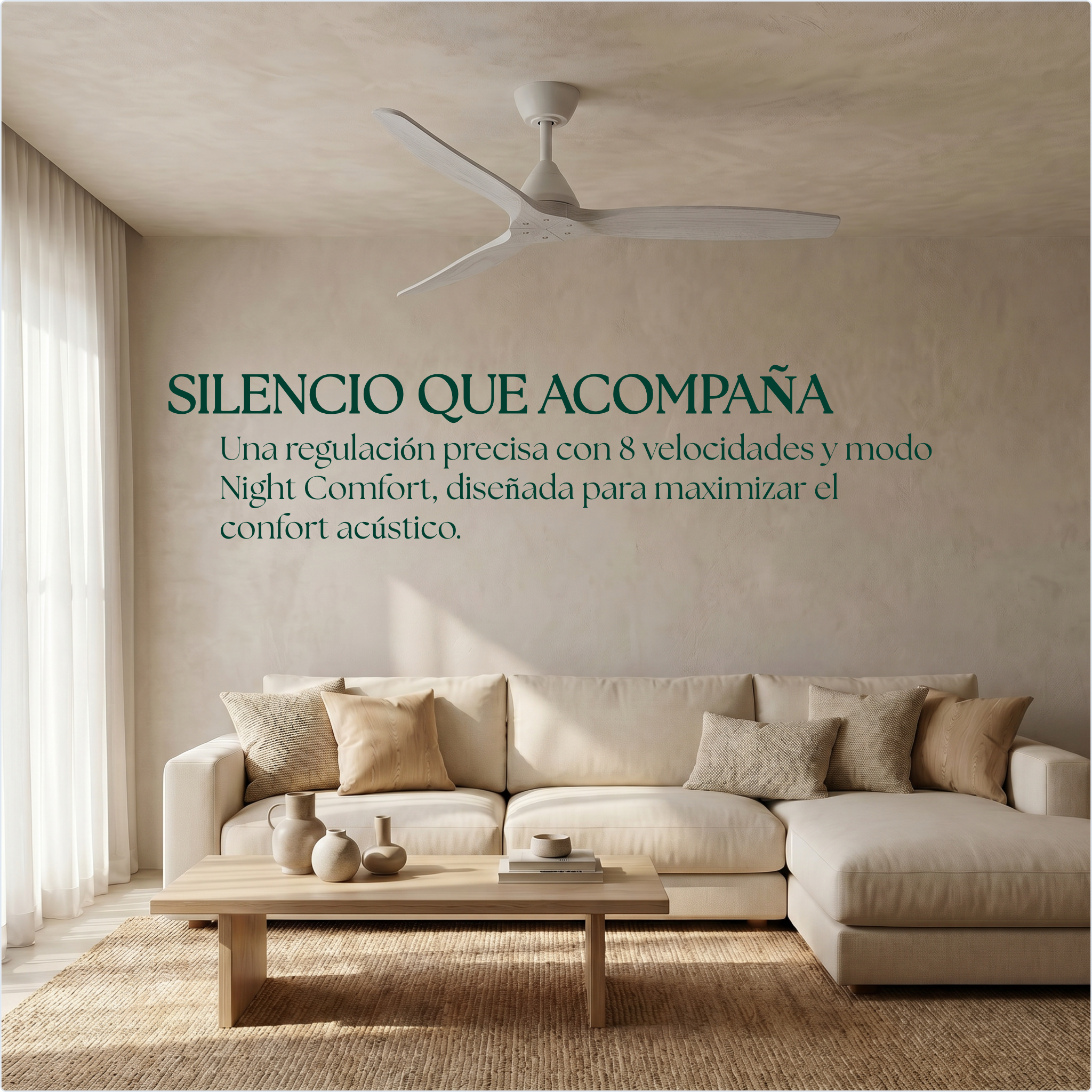 Dolomiti Ventilador de Techo Madera (132 cm / 112 cm)