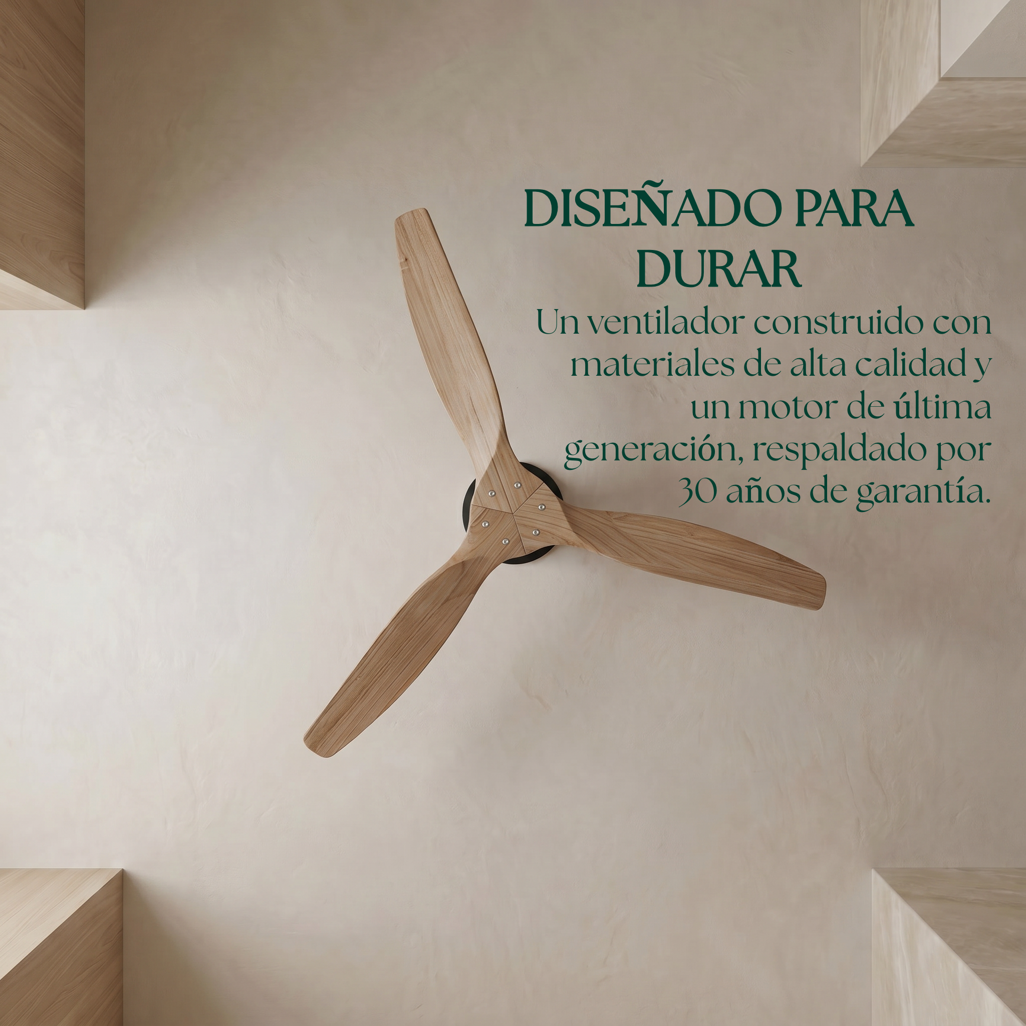 Dolomiti Ventilador de Techo Madera (132 cm / 112 cm)