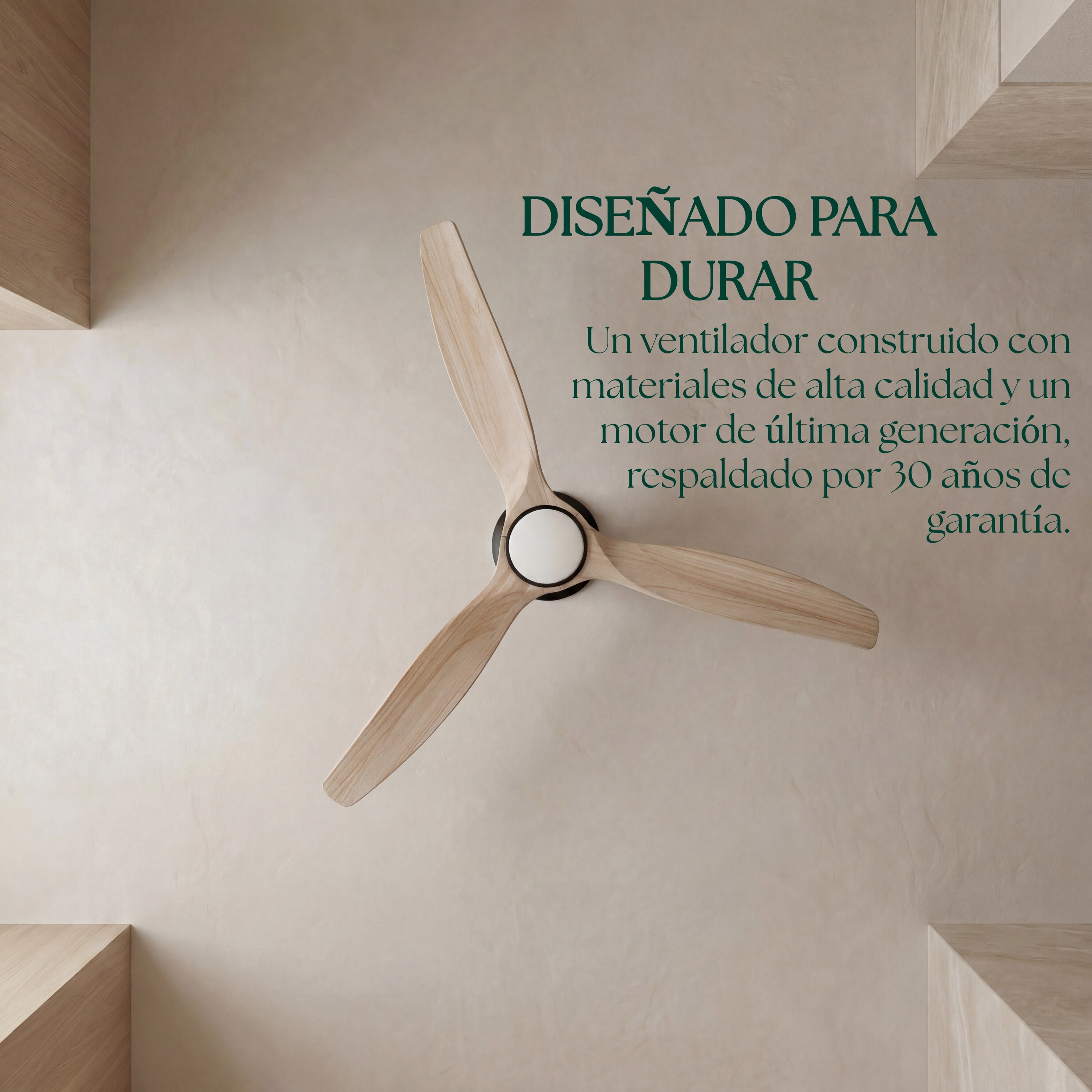 Dolomiti Ventilador de Techo Madera (132 cm / 112 cm)
