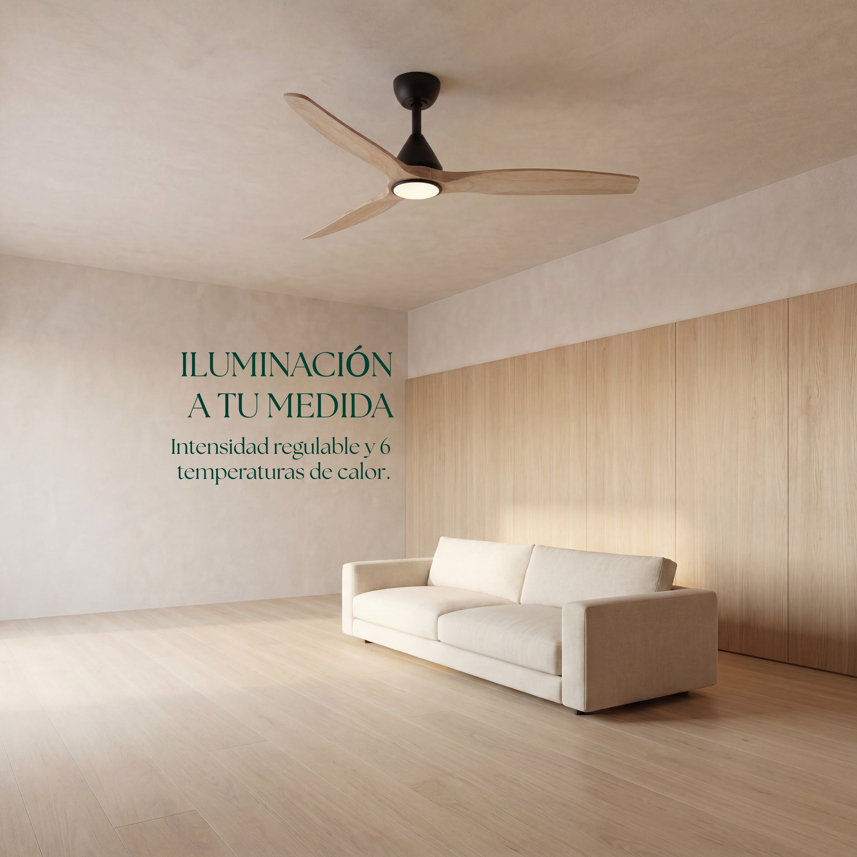 Dolomiti Ventilador de Techo Madera (132 cm / 112 cm)