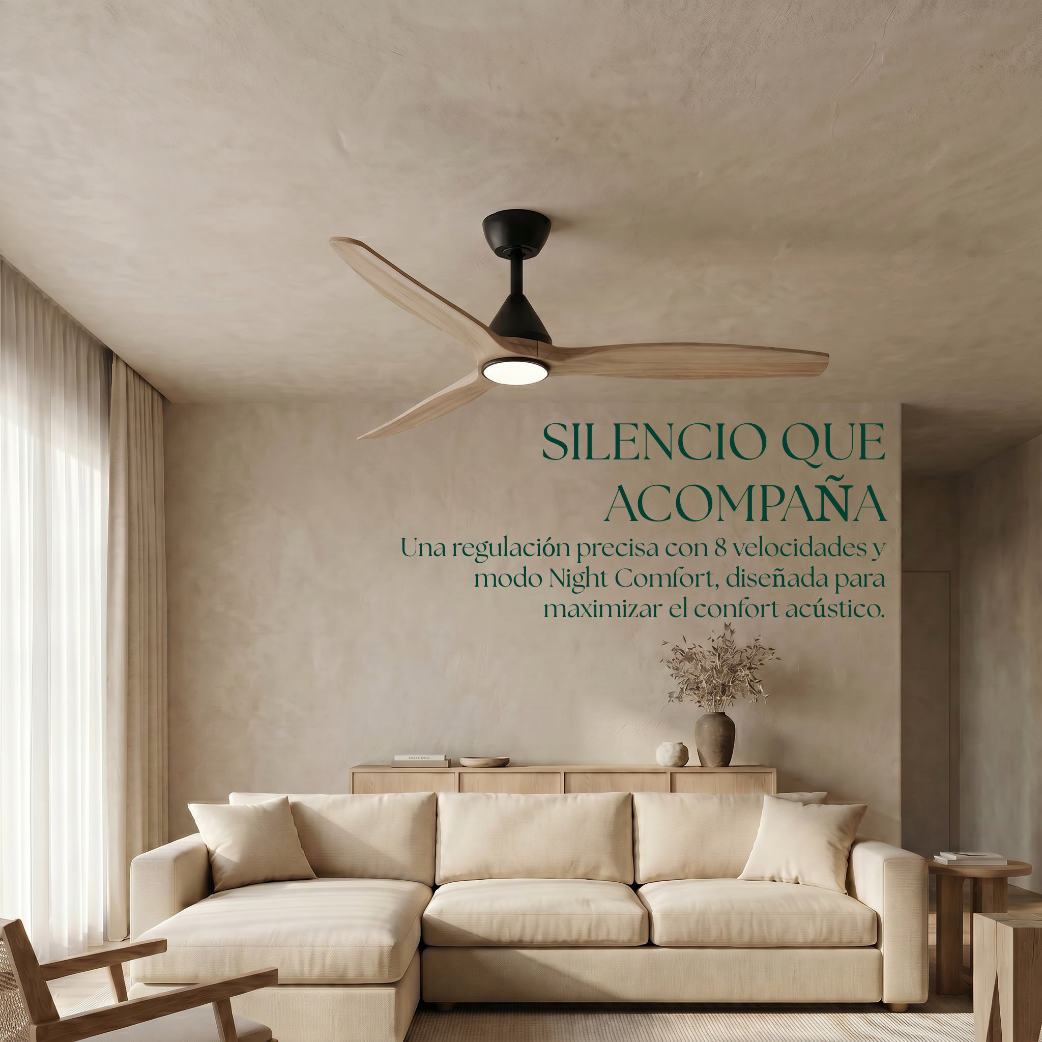 Dolomiti Ventilador de Techo Madera (132 cm / 112 cm)