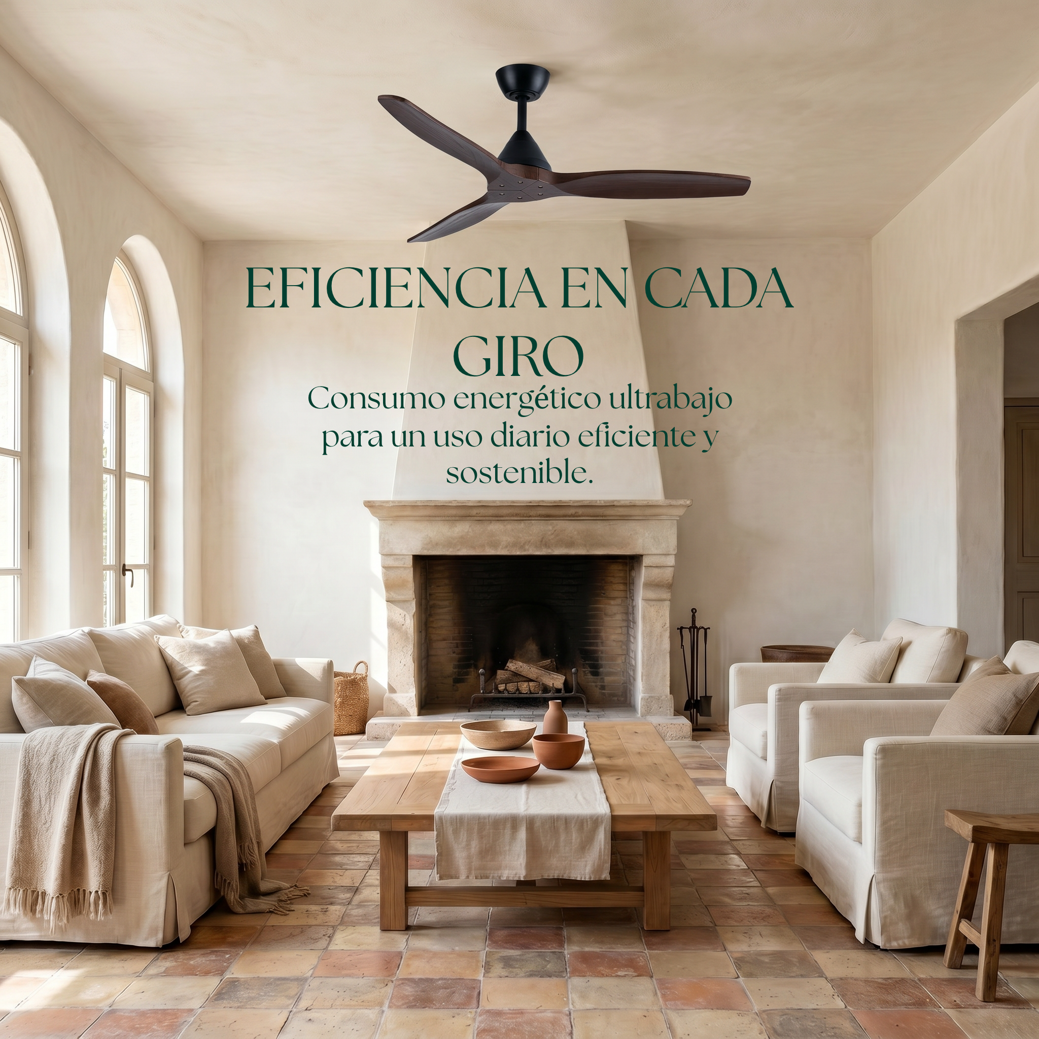 Dolomiti Ventilador de Techo Madera (132 cm / 112 cm)