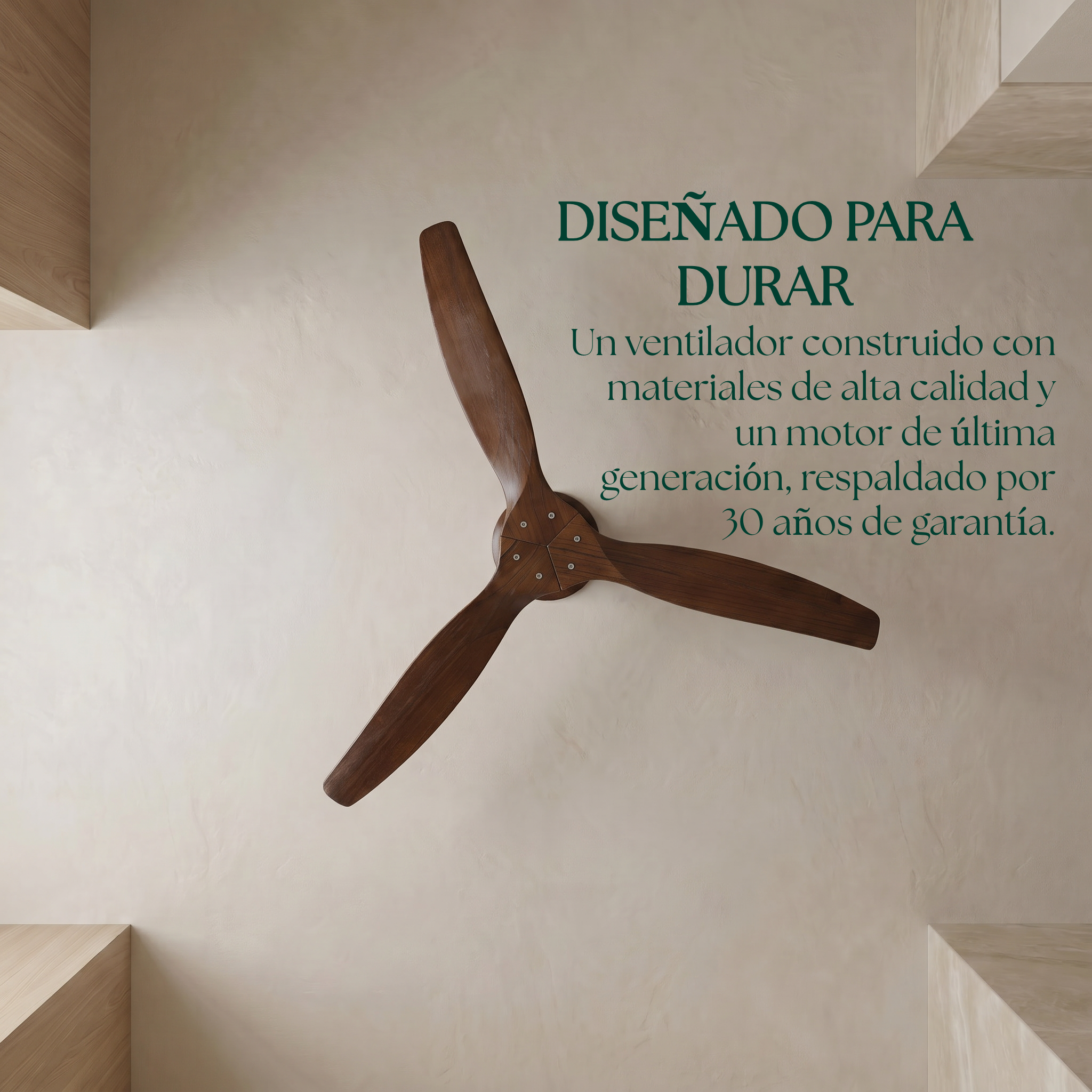 Dolomiti Ventilador de Techo Madera (132 cm / 112 cm)