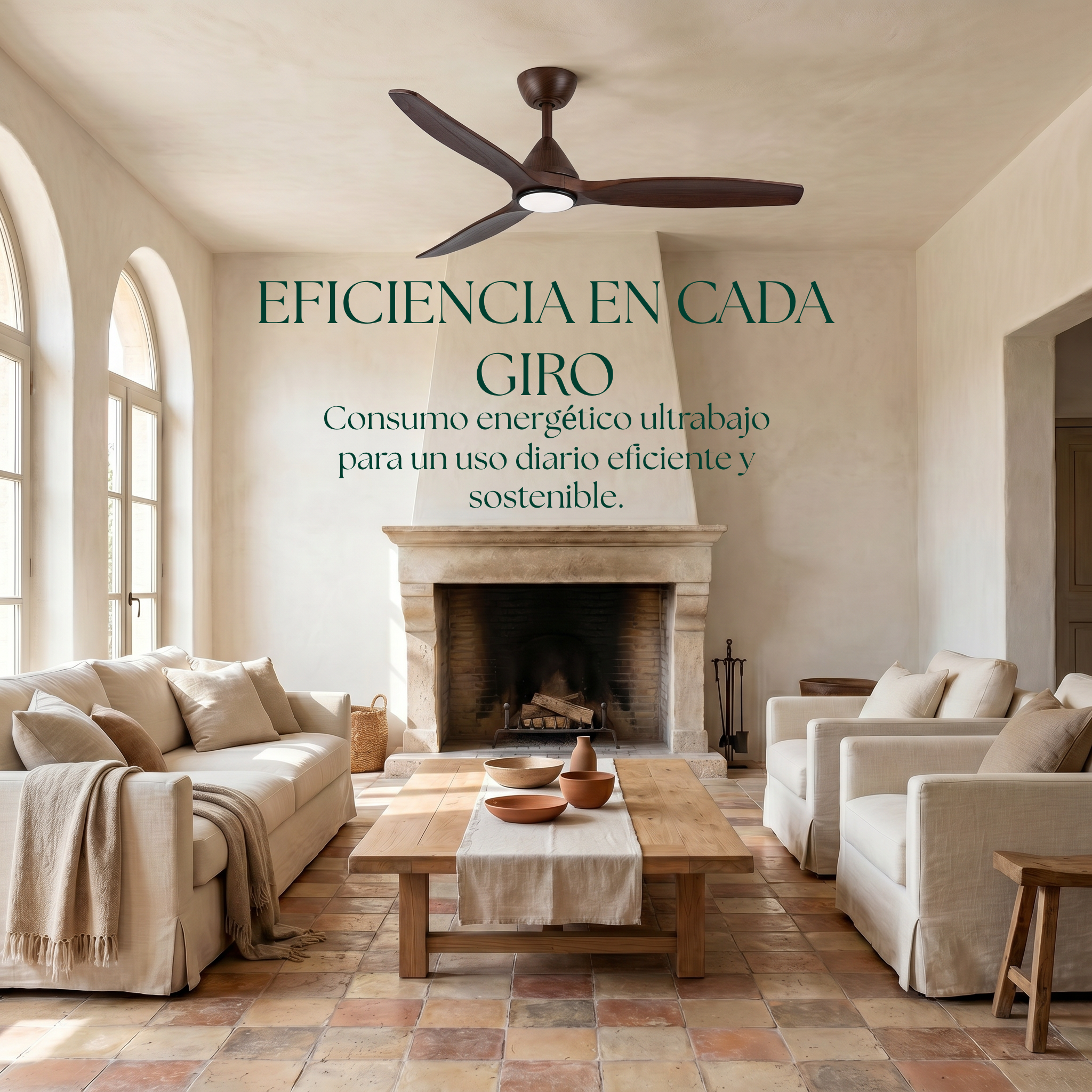 Dolomiti Ventilador de Techo Madera (132 cm / 112 cm)