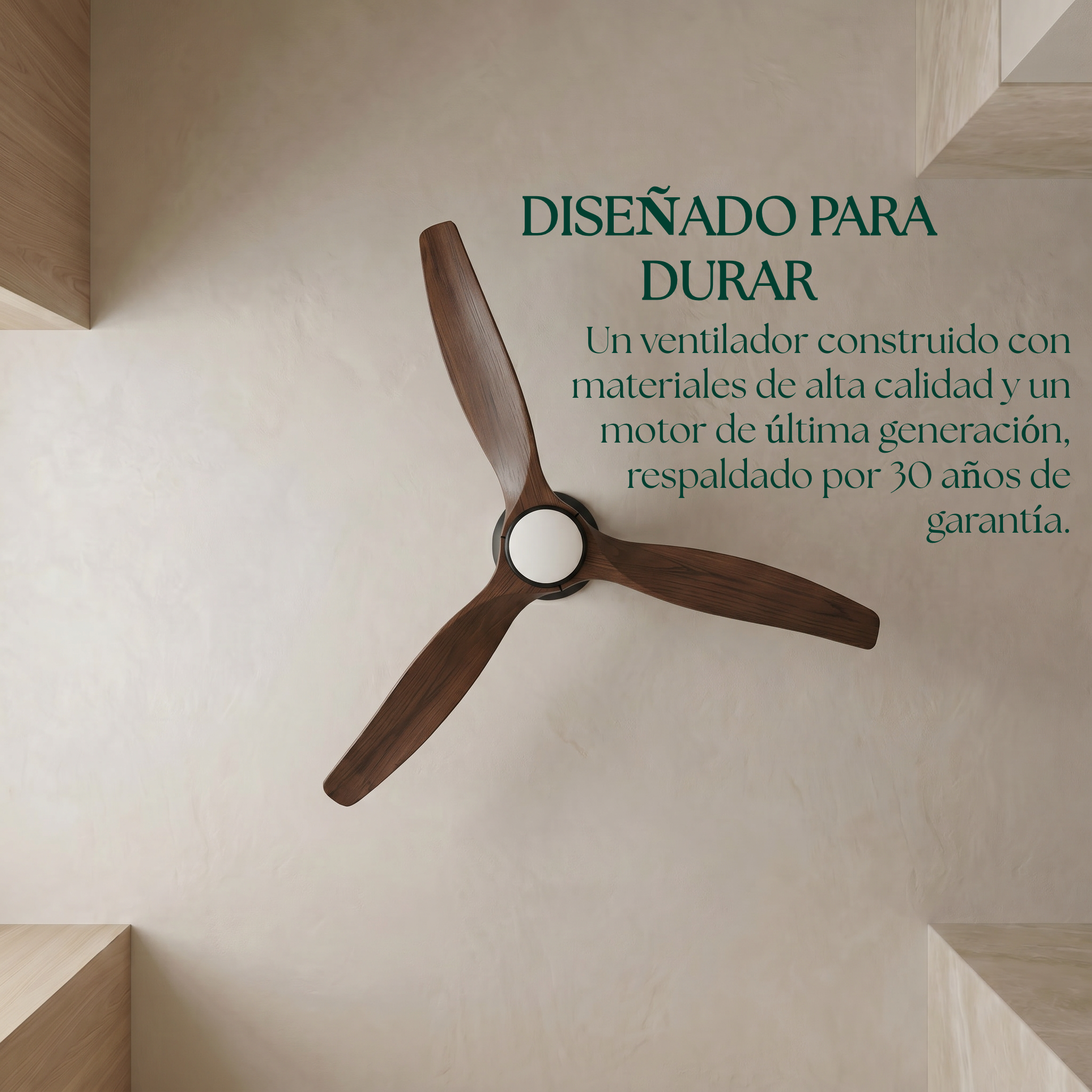 Dolomiti Ventilador de Techo Madera (132 cm / 112 cm)