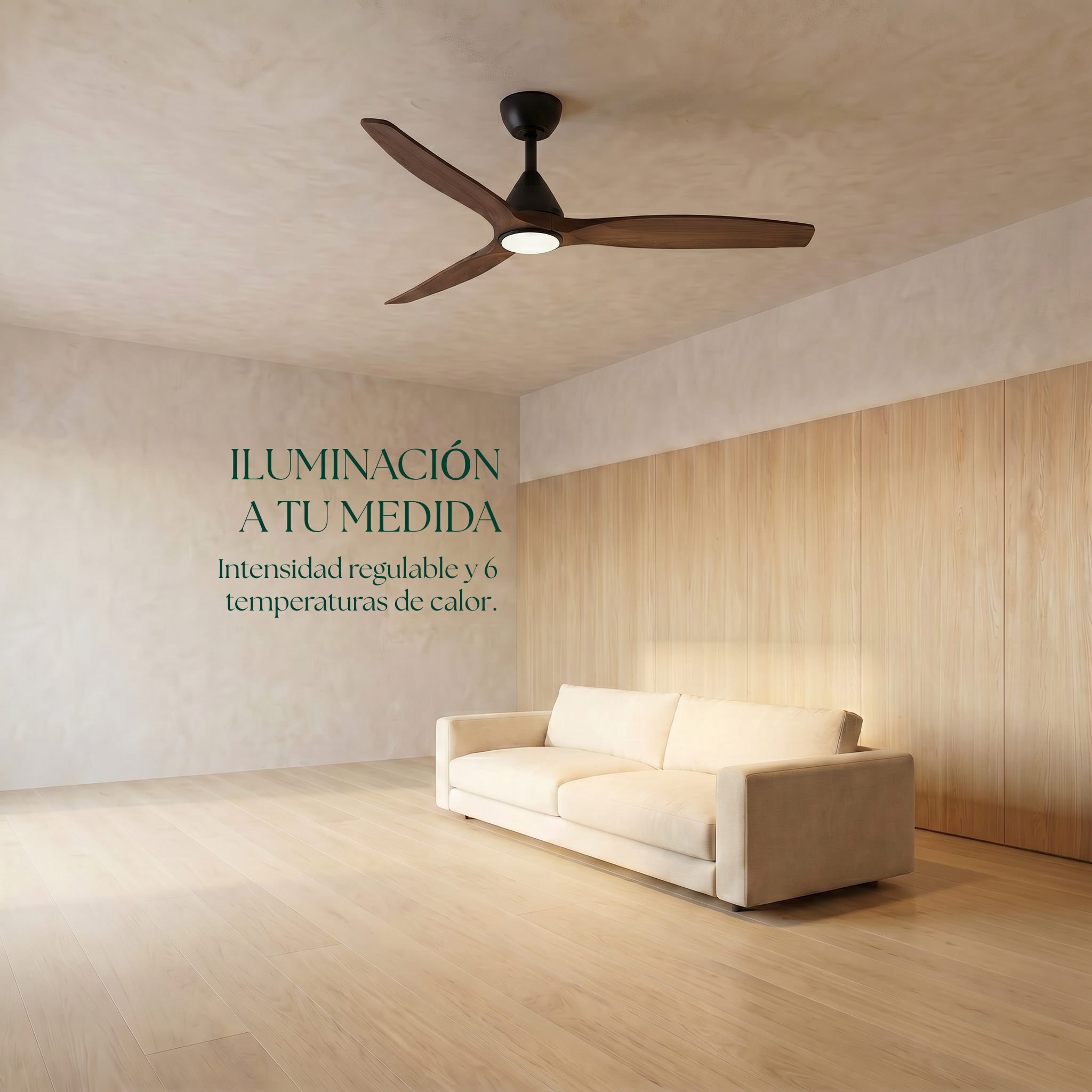 Dolomiti Ventilador de Techo Madera (132 cm / 112 cm)