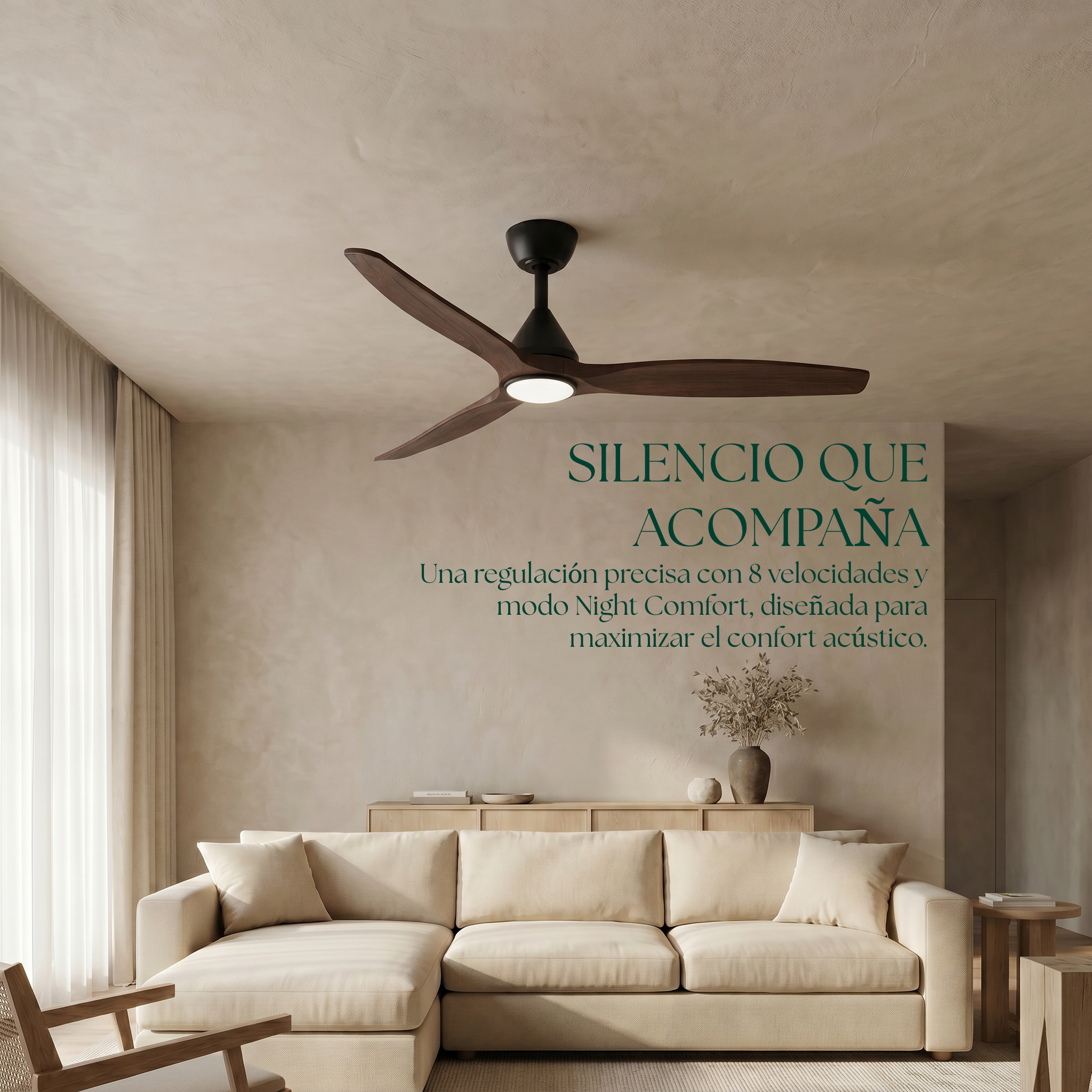Dolomiti Ventilador de Techo Madera (132 cm / 112 cm)