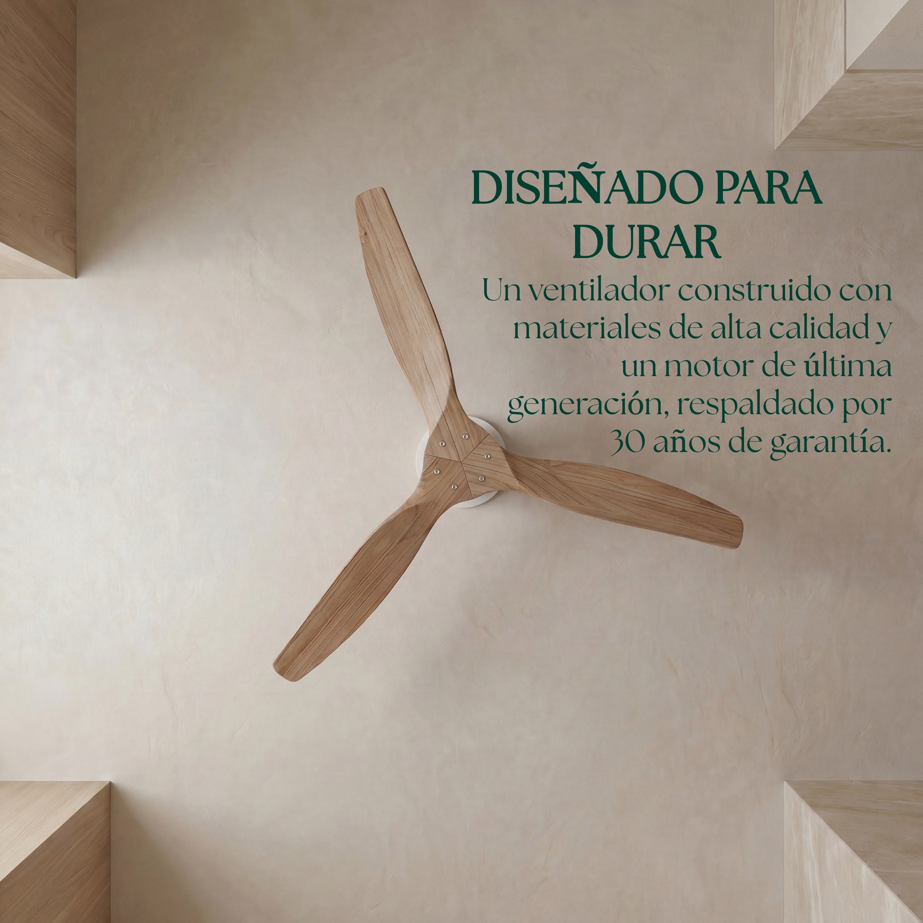 Dolomiti Ventilador de Techo Madera (132 cm / 112 cm)