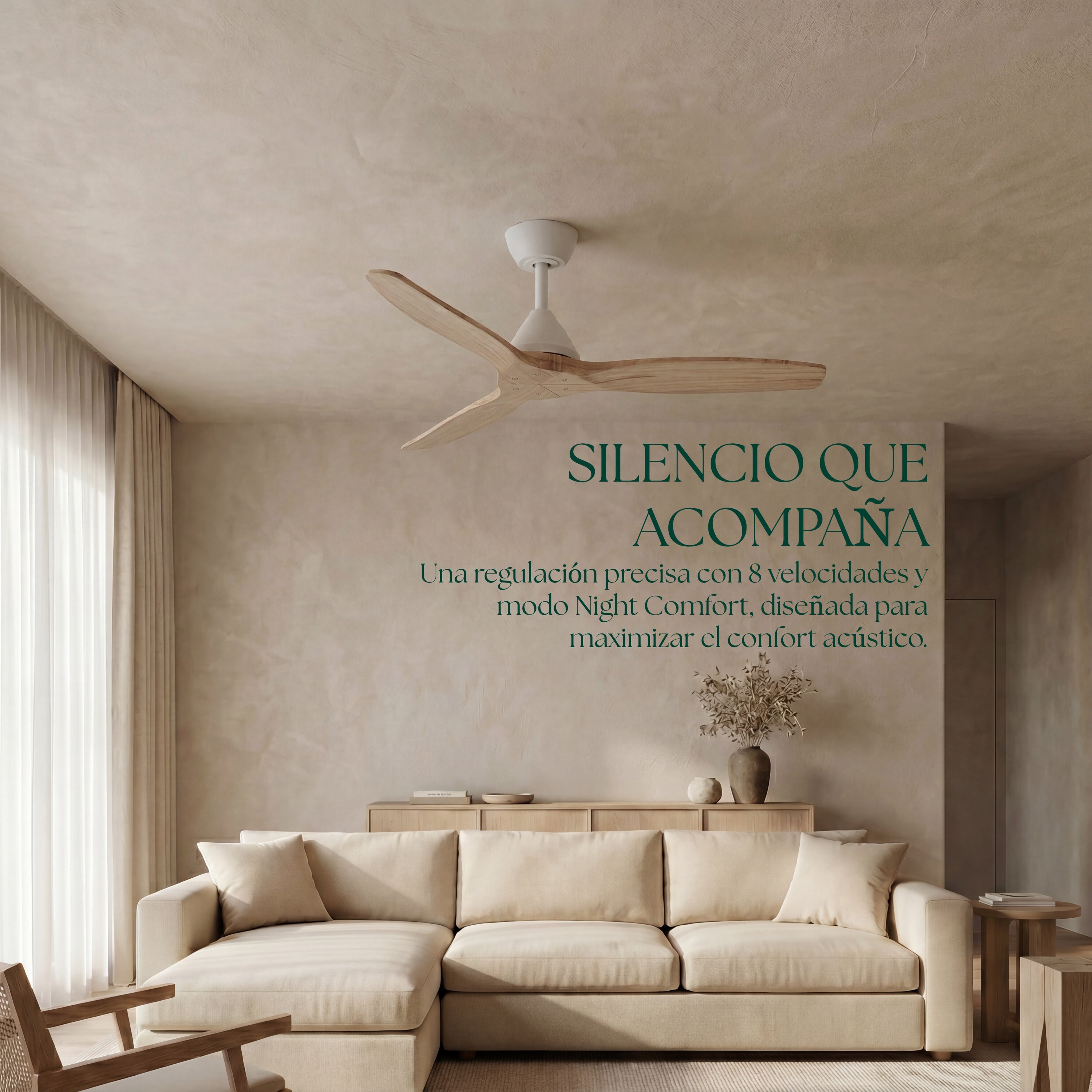 Dolomiti Ventilador de Techo Madera (132 cm / 112 cm)