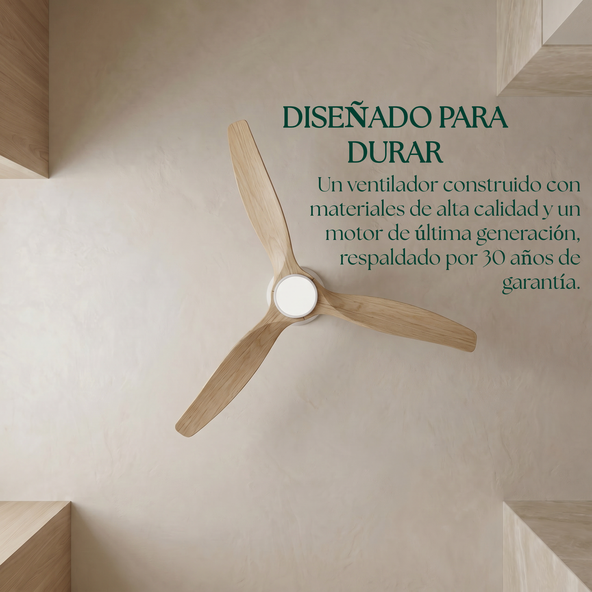 Dolomiti Ventilador de Techo Madera (132 cm / 112 cm)