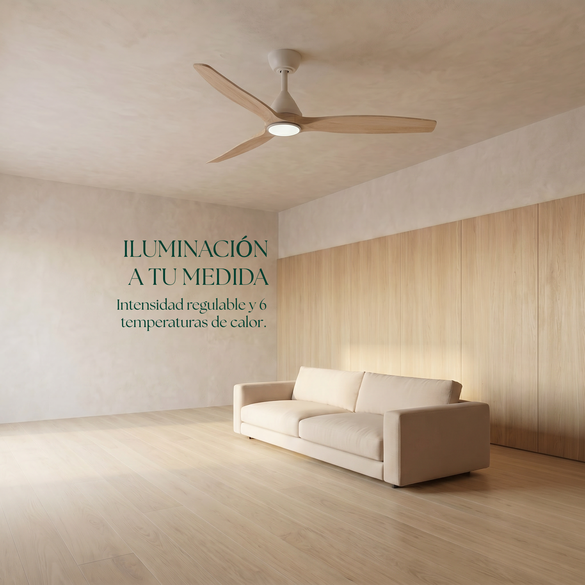 Dolomiti Ventilador de Techo Madera (132 cm / 112 cm)