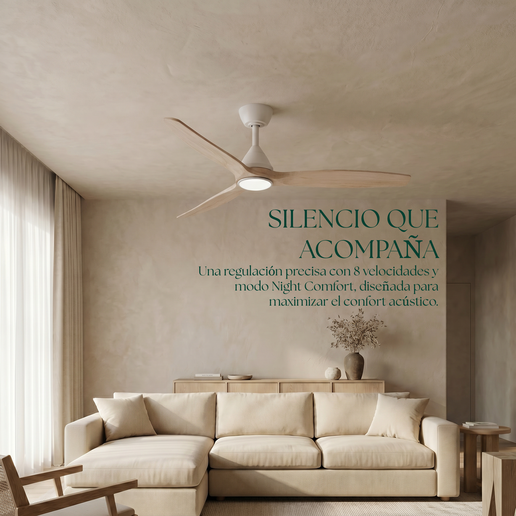 Dolomiti Ventilador de Techo Madera (132 cm / 112 cm)
