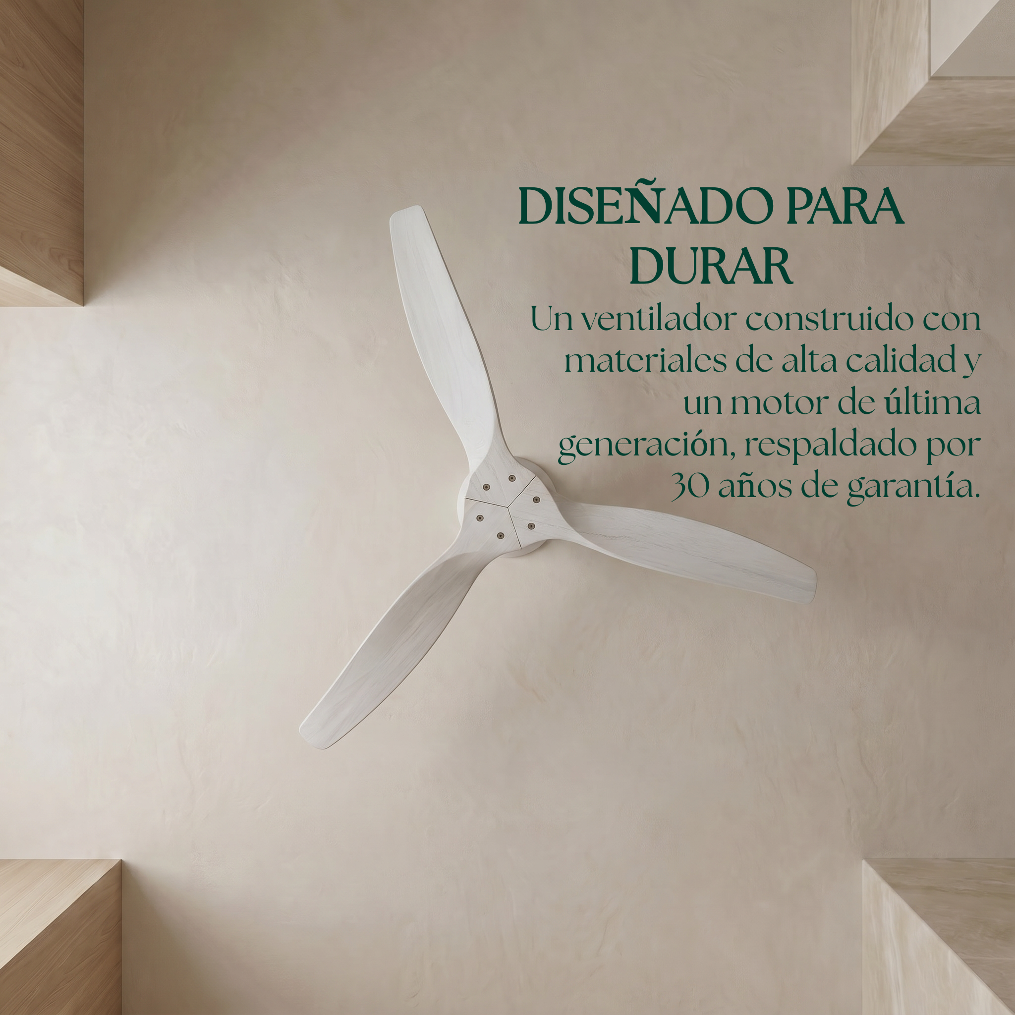 Dolomiti Ventilador de Techo Madera (132 cm / 112 cm)