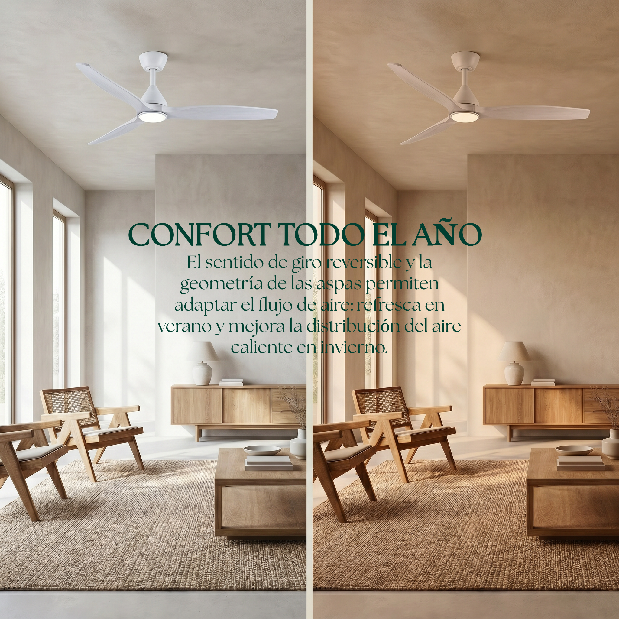 Dolomiti Ventilador de Techo Madera (132 cm / 112 cm)