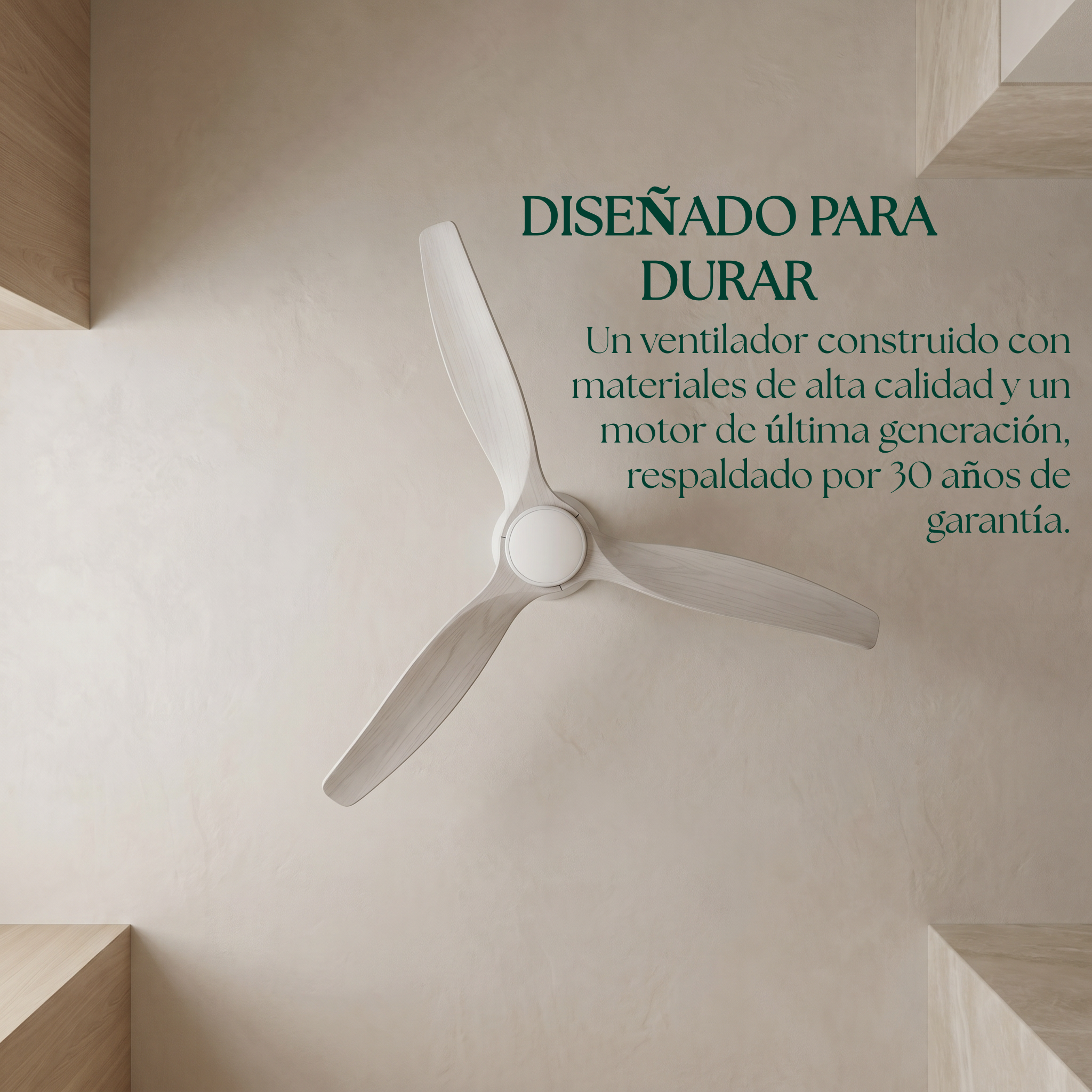 Dolomiti Ventilador de Techo Madera (132 cm / 112 cm)