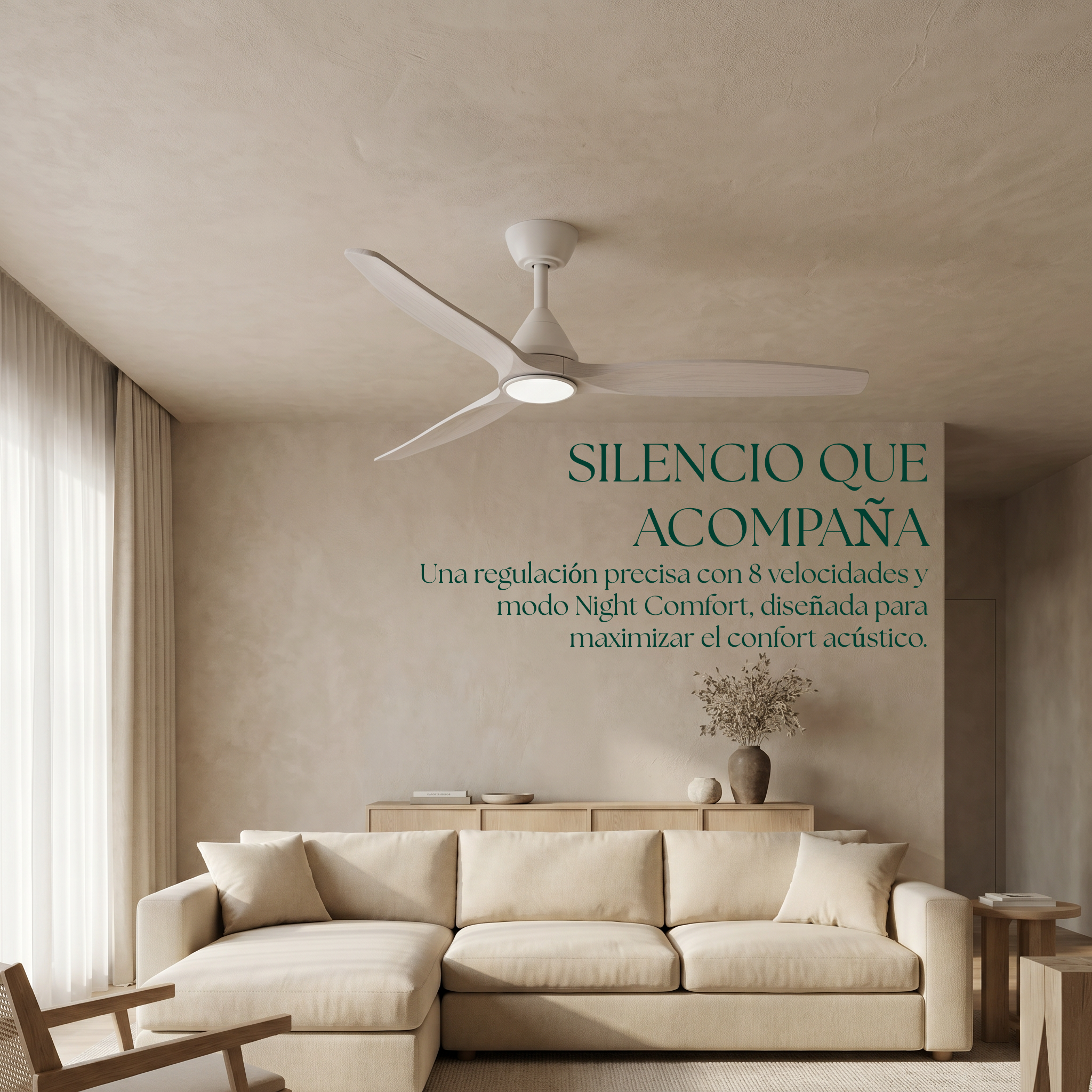Dolomiti Ventilador de Techo Madera (132 cm / 112 cm)